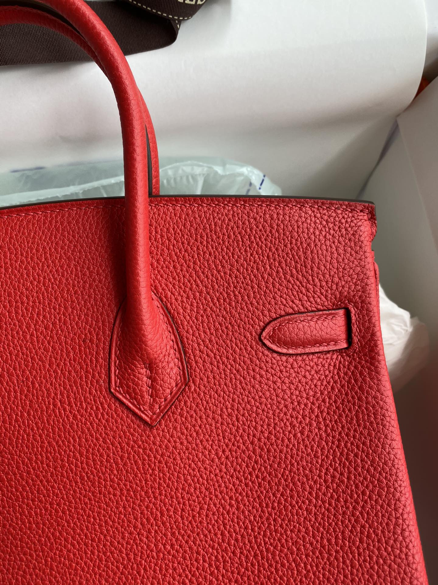 Hermes Birkin 25CM Togo Leather Handbag Red